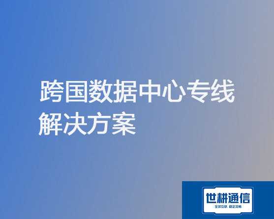 跨国数据中心专线解决方案？？？解决方案//世耕通信全球办公专网 