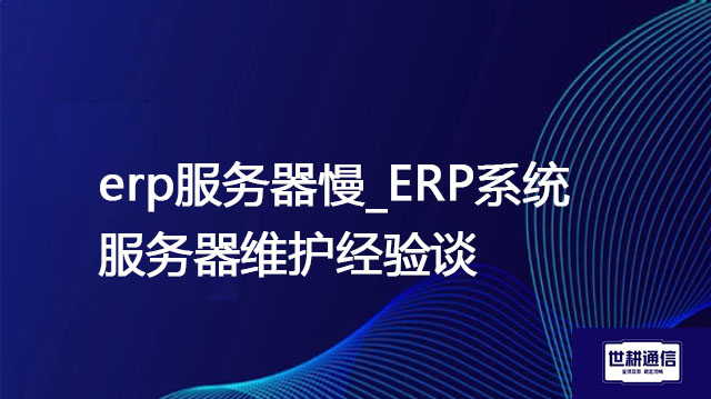 erp服务器慢_ERP系统服务器维护经验谈？？？解决方案//世耕通信全球办公专网 