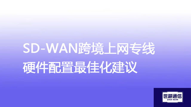 SD-WAN跨境上网专线硬件配置最佳化建议？？？解决方案//世耕通信全球办公专网
