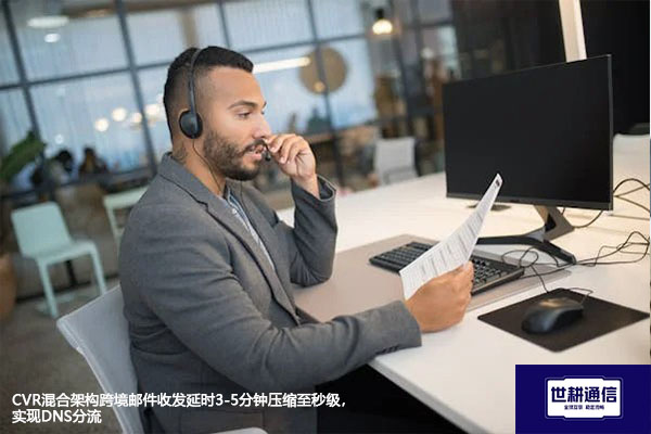CVR混合架构跨境邮件收发延时3-5分钟压缩至秒级，实现DNS分流？？？解决方案//世耕通信全球办公专网